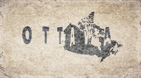 Canada Ottawa Typography Map Illustration
