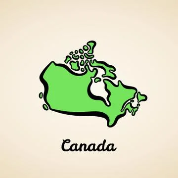 Canada - Outline Map Stock Illustration