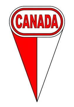 Canada Oval Map Pointer Location Flag 스톡 일러스트