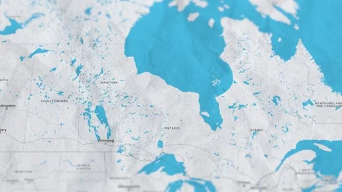 Canada, Paper Travel Map, Slider Shot Stock Footage 254014510