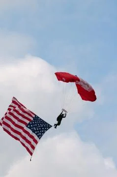 Canada Parachute Flag Stock Photos