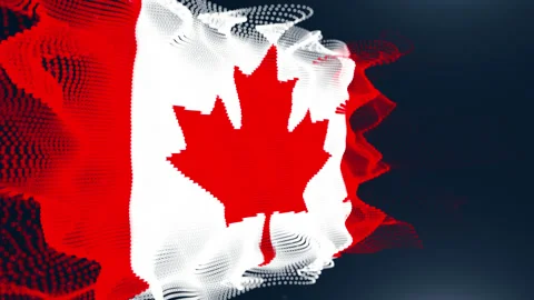 Canada Particle Flag Stock Footage 176410602