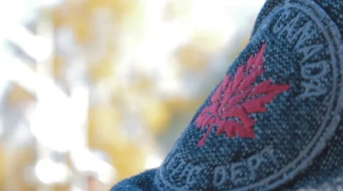 Canada patch, close up Stock-Footage 42975450