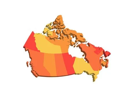 Canada political map of administrative divisions Stock Illustration