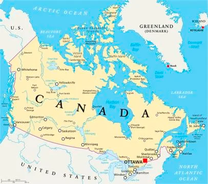 Canada Political Map Stock Illustration