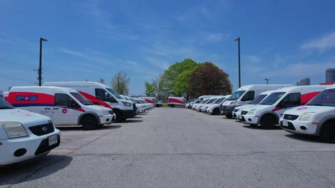 Canada Post delivery vans parking is Canadas national postal service, a Cro.. Stock Footage 336327674