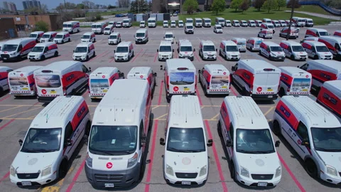 Canada Post delivery vans parking is Canadas national postal service, a Cro.. Stock Footage 336328754