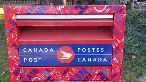 Canada Post mailbox closeup Stock Photos