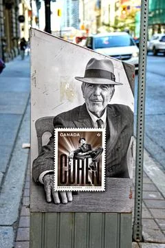 Canada Post mailbox featuring Leonard Cohen Stock Photos