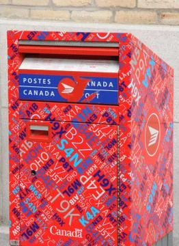 A Canada post mailbox in Quebec Stock Photos