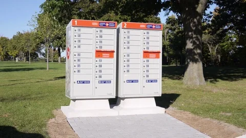 Canada Post Mailboxes Stock Footage 74070277
