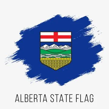 Canada Province Alberta Vector Flag Design Template Stock Illustration