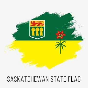 Canada Province Saskatchewan Vector Flag Design Template Stock Illustration
