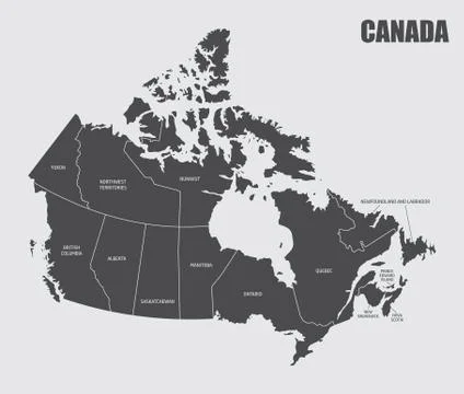 Canada provinces map Stock Illustration
