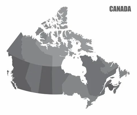 Canada provinces map Stock Illustration
