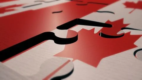 Canada puzzle flag 3d render Stock Illustration