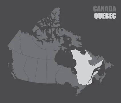 Canada Quebec map Illustrazione stock