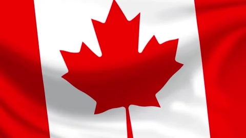 Canada Realistic Flag Waving Animation Background Footage in 4K Stock Footage 340279801