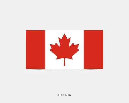 Canada Rectangle flag icon with shadow. Illustrazione stock