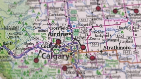 Canada Road Map in Calgary. Stock-Footage 124746446