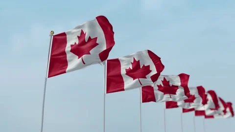 Canada Row Of Flags Animation 스톡 동영상 136191715