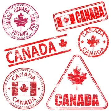 Canada rubber stamps Illustrazione stock