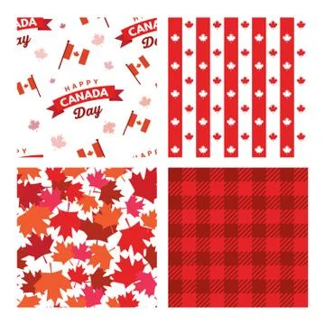 Canada seamless patterns. Canada Independence Day. 1st of July. Happy Canada Day Stock Illustration