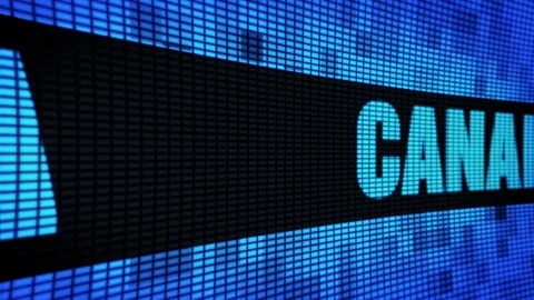 CANADA Side Text Scrolling LED Wall Pannel Display Sign Board Stock Footage 107248830