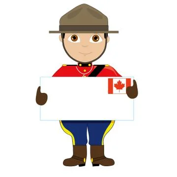 Canada Sign Boy Stock Illustration