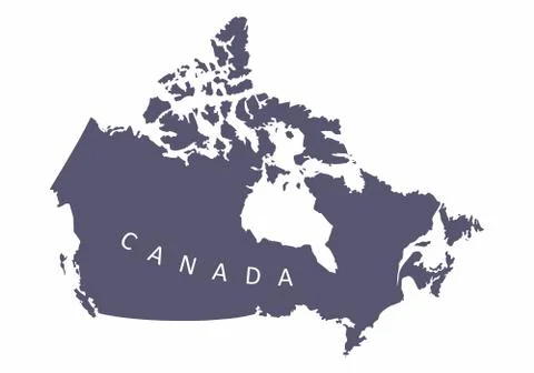 Canada silhouette map Stock Illustration