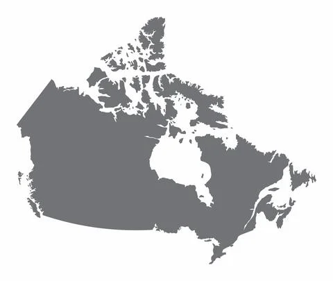 Canada silhouette map Stock Illustration