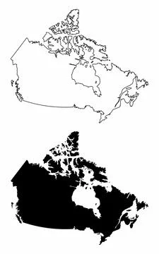 Canada silhouette maps Stock Illustration