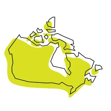 Canada simplified vector map Stock Illustration