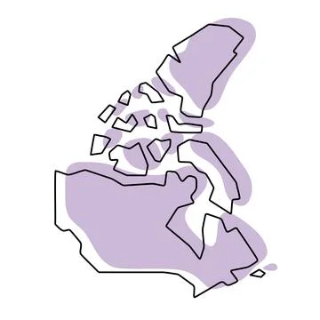 Canada simplified vector map Illustrazione stock