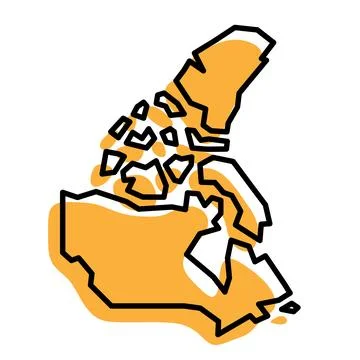 Canada simplified vector map 스톡 일러스트