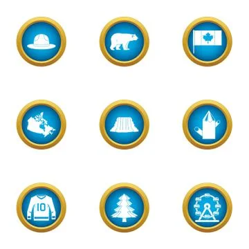 Canada smartness icons set, flat style Illustration