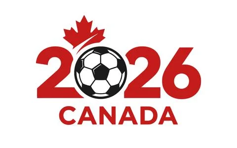 Canada Soccer 2026 Maple Leaf Football Championship Logo Stock Illustration
