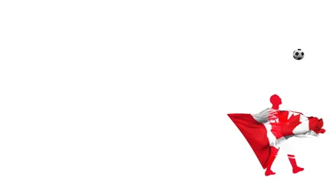 Canada soccer player kicks  through himself Stock Footage 108585561