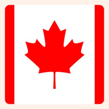 Canada square flag button, social media communication sign, business icon. Stock Illustration