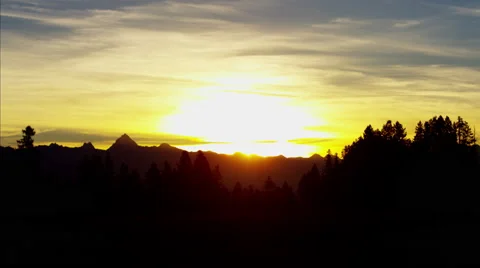Canada sunset Kootenay Mountain Range Stock Footage 62275181