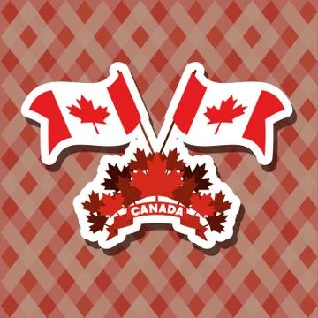 Canada symbol and maple leaf design Stock Illustration