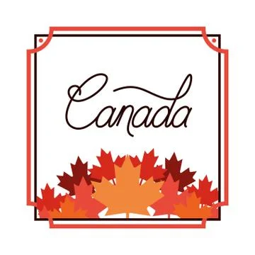 Canada symbol and maple leaf design Stock Illustration