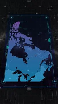 Canada Technology HUD UI Map Illustrazione stock