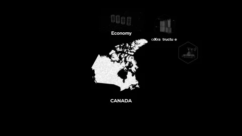Canada technology map with animated charts Stock Footage 340971274