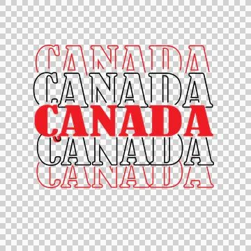 Canada Typography Design With Repetition stacking letters Stock Illustration