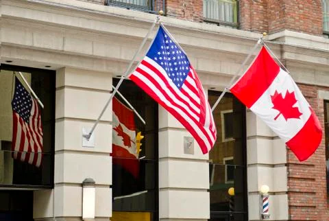 Canada usa flags Stock Photos