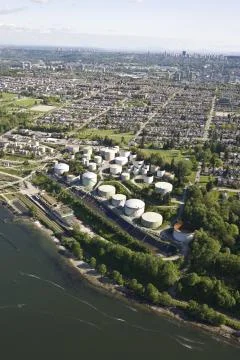 Canada, Vancouver, Oil refinery Stock Photos