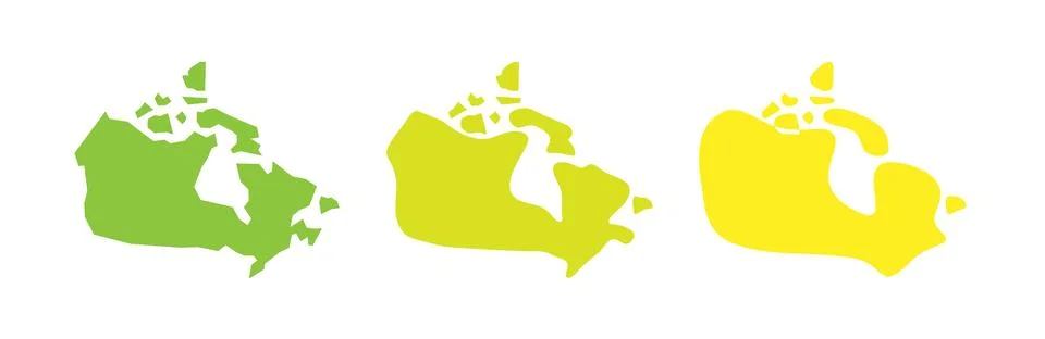 Canada vector country map in three levels of smoothness 스톡 일러스트
