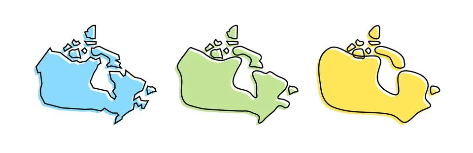 Canada vector country map in three levels of smoothness 스톡 일러스트
