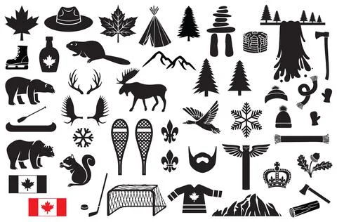 Canada vector icons set Stock Illustration